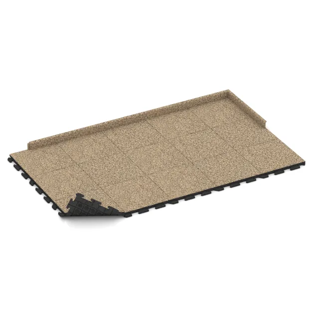 Typische Verlegung oder Einbausituation für den Artikel 1347 von WARCO - Pool Decking Tile Classic, Farbton Travertine in der Abmessung 500 x 500 x 40 mm.