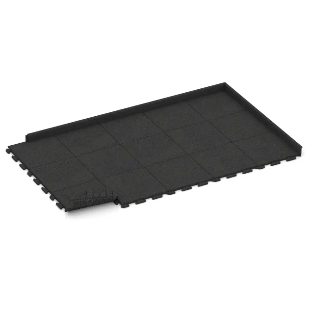 Typische Verlegung oder Einbausituation für den Artikel 1252 von WARCO - Terrace tile Classic, Farbton Anthracite in der Abmessung 500 x 500 x 30 mm.