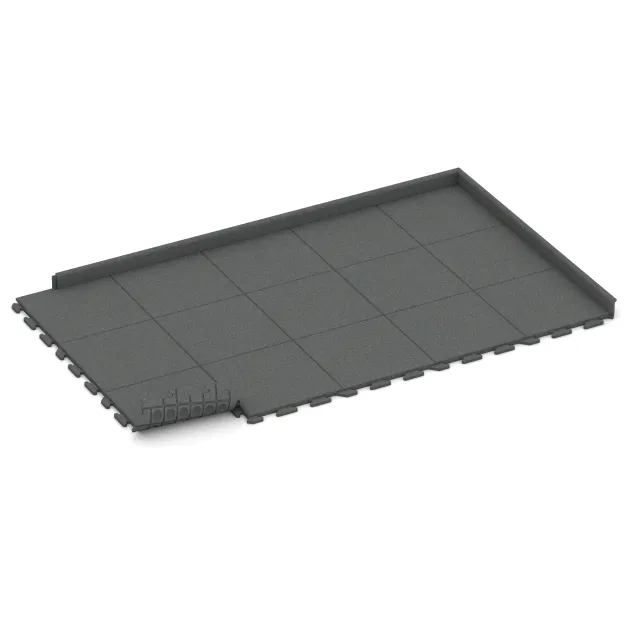 Typische Verlegung oder Einbausituation für den Artikel 1251 von WARCO - Terrace tile Classic, Farbton Slate grey in der Abmessung 500 x 500 x 30 mm.