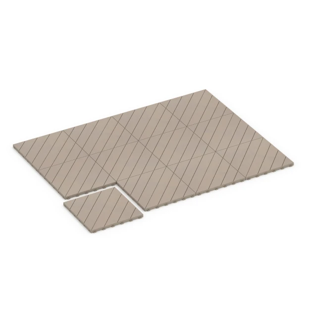 Typische Verlegung oder Einbausituation für den Artikel 6327 von WARCO - Herringbone – Deck Tile, Farbton Vanilla in der Abmessung 38,5 x 38,5 x 2 cm.