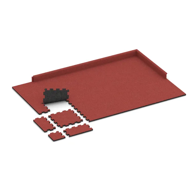 Typische Verlegung oder Einbausituation für den Artikel 5999 von WARCO - Rubber click tile, Farbton Rose in der Abmessung 306 x 306 x 20 mm.