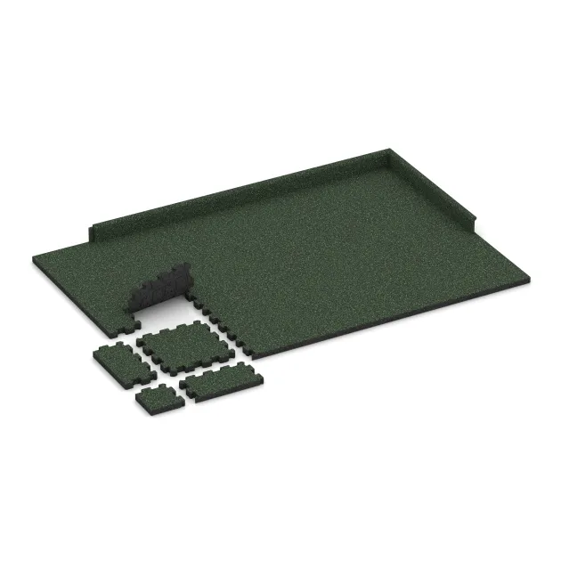 Typische Verlegung oder Einbausituation für den Artikel 4275 von WARCO - Rubber click tile, Farbton English Lawn in der Abmessung 306 x 306 x 30 mm.