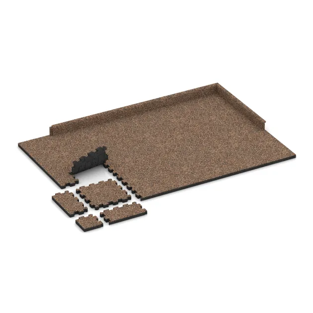 Typische Verlegung oder Einbausituation für den Artikel 4276 von WARCO - Rubber click tile, Farbton Bark & Bast in der Abmessung 306 x 306 x 30 mm.
