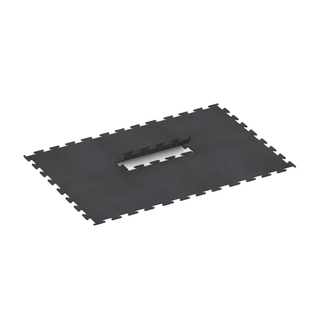 Typische Verlegung oder Einbausituation für den Artikel 3753 von WARCO - Fitness Performance Elite Training Floor, Farbton Light Red Speckled in der Abmessung 1000 x 1000 x 10 mm.