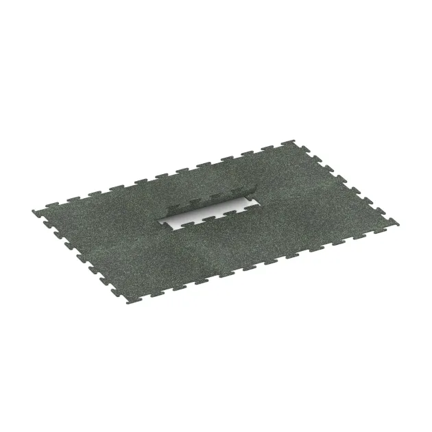 Typische Verlegung oder Einbausituation für den Artikel 3755 von WARCO - Fitness Performance Elite Training Floor, Farbton Light Green Speckled in der Abmessung 1000 x 1000 x 10 mm.