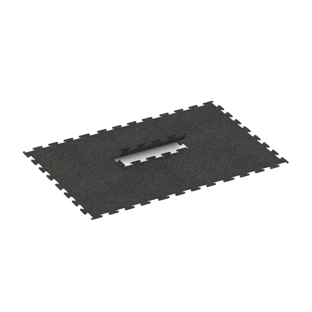 Typische Verlegung oder Einbausituation für den Artikel 3752 von WARCO - Fitness Performance Elite Training Floor, Farbton Light Yellow Speckled in der Abmessung 1000 x 1000 x 10 mm.