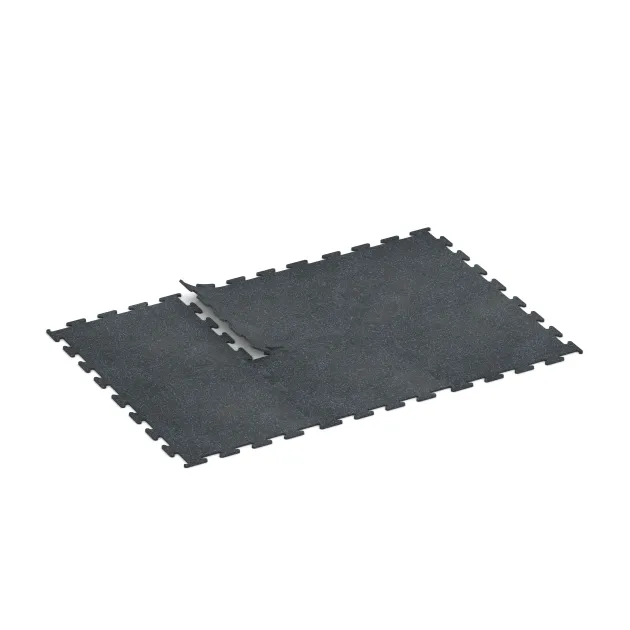 Typische Verlegung oder Einbausituation für den Artikel 3758 von WARCO - Fitness Performance Elite Training Floor, Farbton Light Blue Speckled in der Abmessung 1000 x 1000 x 15 mm.