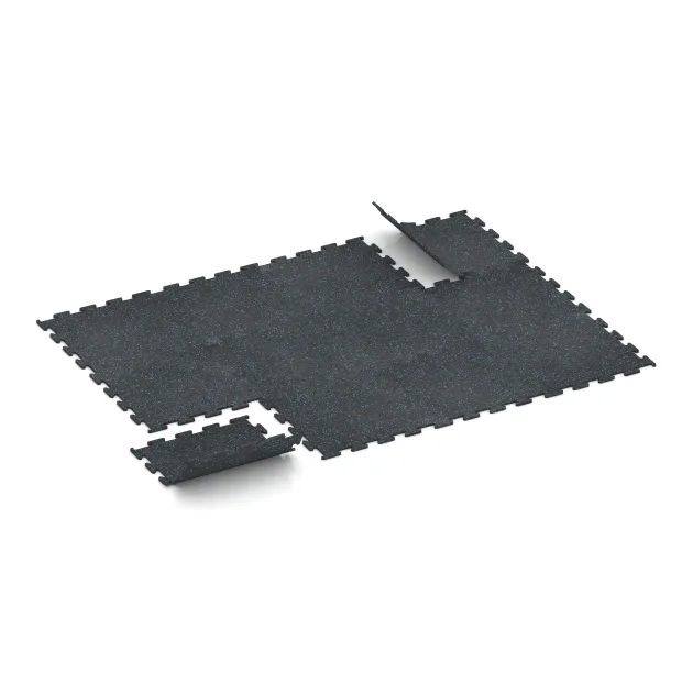 Typische Verlegung oder Einbausituation für den Artikel 3766 von WARCO - Fitness Performance Elite Training Floor, Farbton Light Blue Speckled in der Abmessung 500 x 500 x 10 mm.