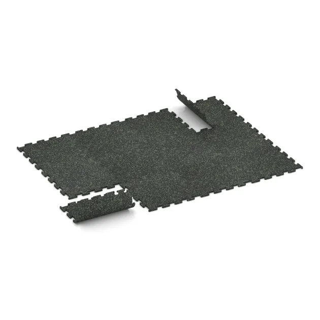 Typische Verlegung oder Einbausituation für den Artikel 3771 von WARCO - Fitness Performance Elite Training Floor, Farbton Light Green Speckled in der Abmessung 500 x 500 x 15 mm.