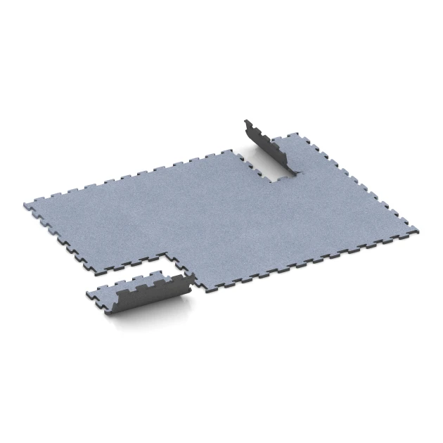 Typische Verlegung oder Einbausituation für den Artikel 6156 von WARCO - Fitness Performance Elite Training Floor, Farbton Mist Grey in der Abmessung 50 x 50 x 2 cm | 0,25 m².