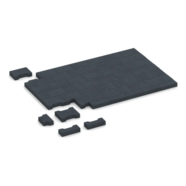 Typische Verlegung oder Einbausituation für den Artikel 7071 von WARCO - Block Paving, Farbton Slate grey in der Abmessung 20 x 16,5 x 4,5 cm | 0,0278 m².