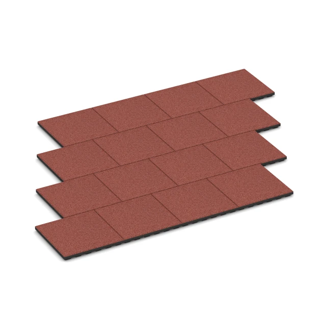 Typische Verlegung oder Einbausituation für den Artikel 6132 von WARCO - Playground safety tile – CFH 125 cm, Farbton Tomato red in der Abmessung 50 x 50 x 4 cm.