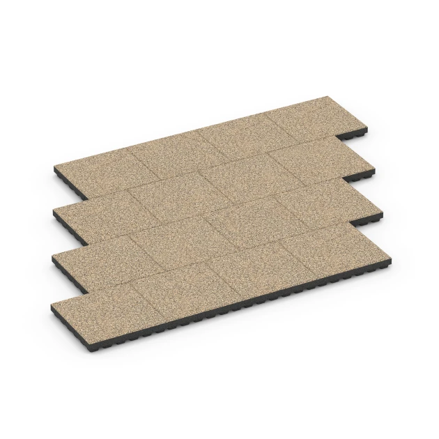 Typische Verlegung oder Einbausituation für den Artikel 6446 von WARCO - Playground safety tile – CFH 210 cm, Farbton Travertine in der Abmessung 50 x 50 x 7 cm.