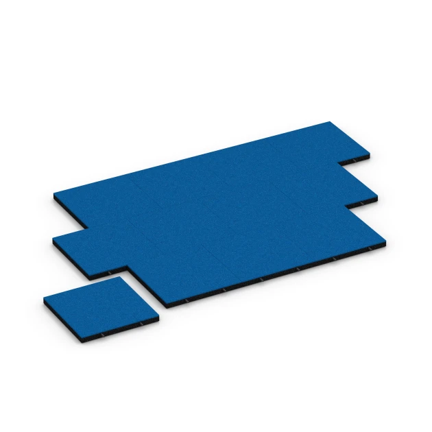 Typische Verlegung oder Einbausituation für den Artikel 6223 von WARCO - Playground Safety Tiles, Farbton Sky blue in der Abmessung 50 x 50 x 4,5 cm.