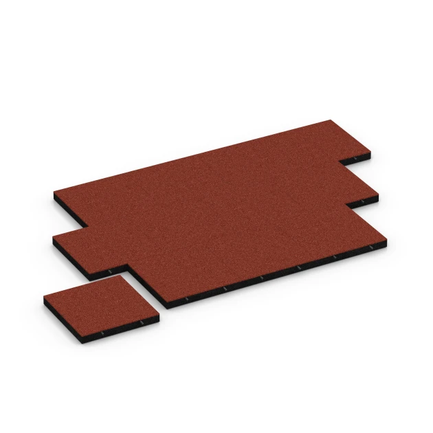 Typische Verlegung oder Einbausituation für den Artikel 6266 von WARCO - Playground safety tile – 180 cm, Farbton Brick red in der Abmessung 50 x 50 x 6 cm.