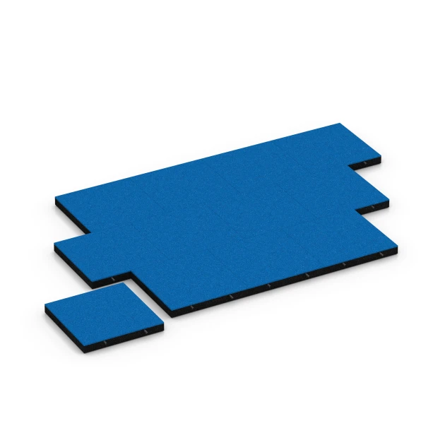 Typische Verlegung oder Einbausituation für den Artikel 6268 von WARCO - Playground safety tile – 180 cm, Farbton Sky blue in der Abmessung 50 x 50 x 6 cm.
