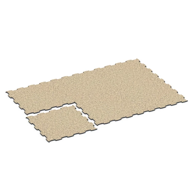 Typische Verlegung oder Einbausituation für den Artikel 6928 von WARCO - Exhibition Click Floor Tile, Farbton Travertine in der Abmessung 97,1 x 97,1 × 1,8 cm.