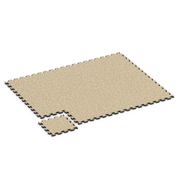 Typische Verlegung oder Einbausituation für den Artikel 6937 von WARCO - Safety Puzzle Tile, Farbton Travertine in der Abmessung 44,6 x 44,6 × 2,8 cm.
