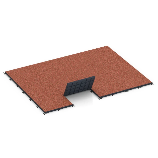 Typische Verlegung oder Einbausituation für den Artikel 7145 von WARCO - Outdoor Gym Flooring, Farbton Embers in der Abmessung 60 x 60 x 4 cm | 0,36 m².