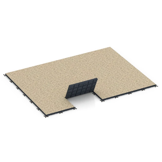 Typische Verlegung oder Einbausituation für den Artikel 7147 von WARCO - Outdoor Gym Flooring, Farbton Travertine in der Abmessung 60 x 60 x 4 cm | 0,36 m².