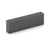Foto der hinteren Seite vom unsymmetrischen WARCO-Formteil 2601: Rubber granulate block step, Design Slate grey, Maße 1000 x 300 x 150 mm.
