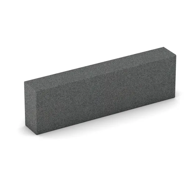 Foto der hinteren Seite vom unsymmetrischen WARCO-Formteil 2601: Rubber granulate block step, Design Slate grey, Maße 1000 x 300 x 150 mm.