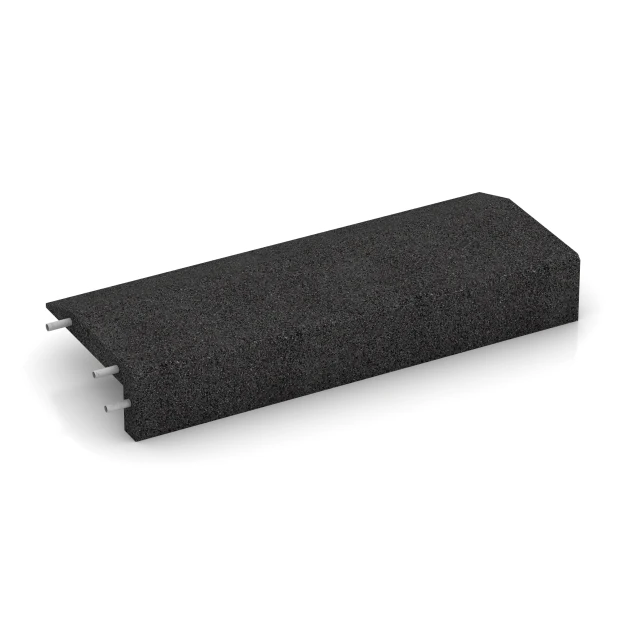 Foto der hinteren Seite vom unsymmetrischen WARCO-Formteil 2607: Rubber Edge Liner, Design Anthracite, Maße 100 × 40 cm | 5/15 cm.