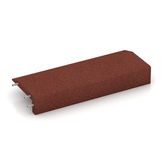 Foto der hinteren Seite vom unsymmetrischen WARCO-Formteil 2606: Rubber Edge Liner, Design Brick red, Maße 100 x 40 cm | 4,5/14,5 cm.
