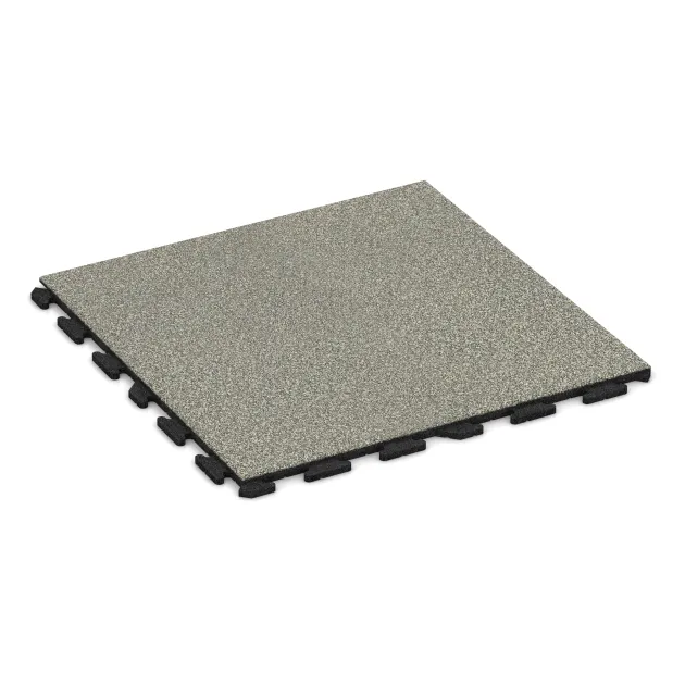 Foto der hinteren Seite vom unsymmetrischen WARCO-Formteil 1572: Playground flooring, Design Light Granite, Maße 1000 x 1000 x 30 mm.