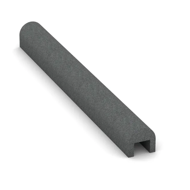 Foto der hinteren Seite vom unsymmetrischen WARCO-Formteil 2583: Kerbstone cover, Design Slate grey, Maße 1000 x 100 x 100 x 50 mm.